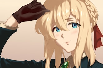 draw anime character and vtuber illustration for you