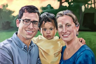 paint custom couple or family portrait painting from photo