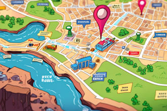 draw a vector map in illustrator and digital art specialist