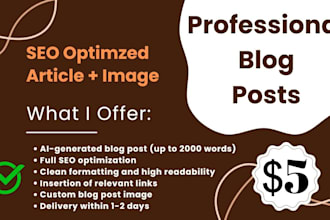 create ai generated blog article with full SEO optimized plus custom image