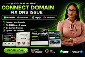 redirect, connect domain to godaddy, wix, shopify, squarespace or dns error fix