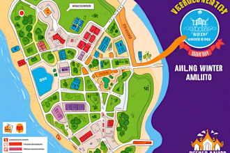 design vector map in illustrator for your event or festival