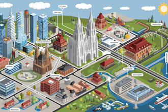 design vector or isometric map illustration