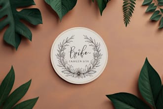 design botanical boho feminine hand drawn logo