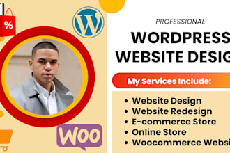 develop wordpress website design for ecommerce website store,  woocommerce store