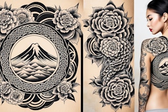 create japanese or oriental tattoo design for you