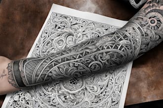 create custom tattoo design, tattoo sleeve