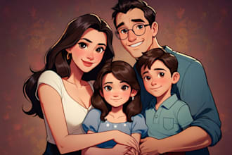 create family portraits in the disney style