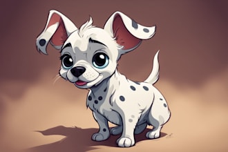 draw disney cartoon style pet portrait