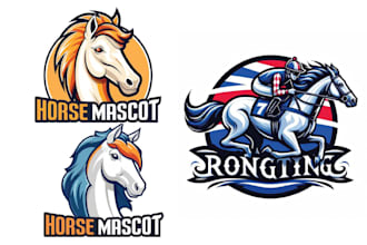 create sport animal mascot horse logo