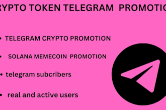 promote crypto, new token, solana, wallet holder projects, telegram subscribers