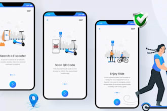 develop e scooter app, ridesharing app, e bike rental app, ev charging app