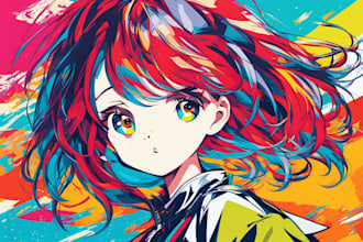 make a beautiful wpap anime art portrait