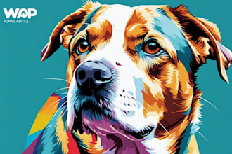draw an awesome your pet into wpap pop art portrait style