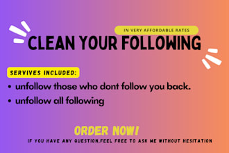 manually unfollow instagram or twitter followings