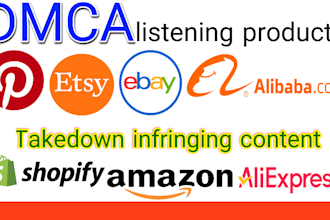 remove copyright listening products ebay amazon etsy shopify walmart under dmca