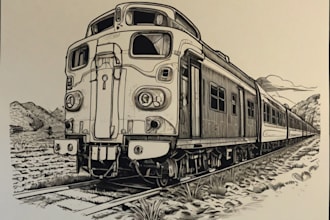 draw a line illustration, a linocut or an engraving