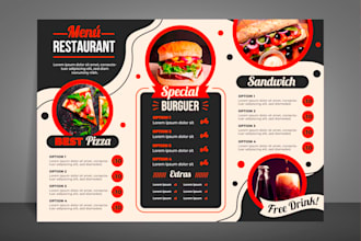 do restaurant and food menu, flyer, brochure design