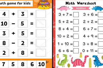 create custom math english worksheets for your cute kids