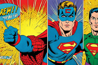 draw comic superhero pop art portraits