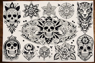 make a minimalist lineart tattoo design or illustration