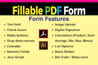 design professional fillable pdf form, convert pdf, editable forms