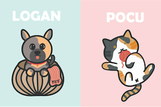 draw cute pet portrait of your cat dog