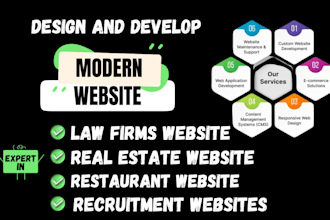 design law firm site, real estate website with idx integration, restaurant web