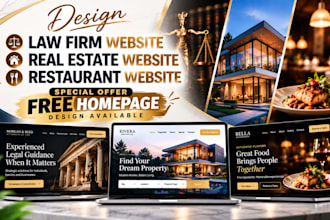 design law firm site, real estate website with idx integration, restaurant web