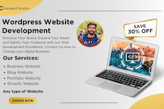 develop or design wordpress website on bluehost goddady etc