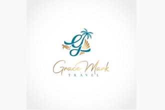 design beachy travel agency logo