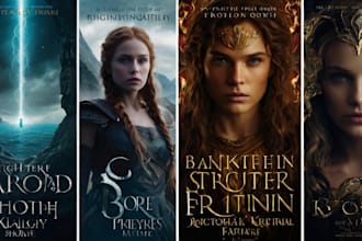 design fantasy book cover, horror, or romance book cover design