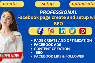 do professional facebook page create and setup with cover design