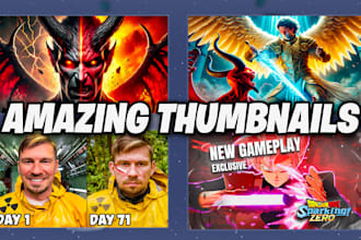 design professional and viral youtube thumbnails under 24h