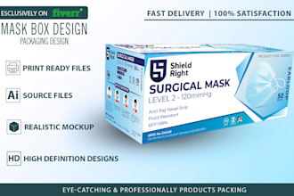 face mask pouch, mask box design, hand gloves box design