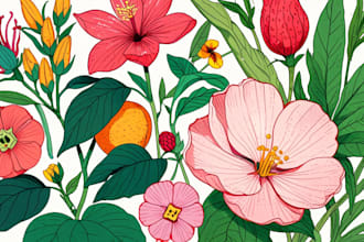 make botanical illustrations of flowers, plants, fruits