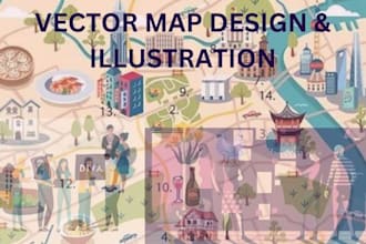 create vector illustration vector map character design and vector automatize