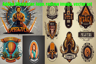 do anything on adobe illustrator, logo, redraw image, vector art, illustration