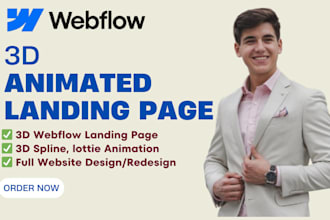 3d animated landing page react js 3d model three js, figma to webflow