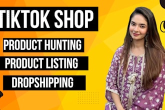 do tiktok shop product listing and tiktok shop setup, and products hunting
