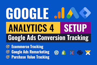 setup google analytics 4, ga4 ecommerce tracking, ads conversion tracking by GTM