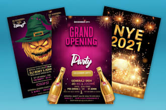 dynamic event flyers halloween birthdays and concerts in motion