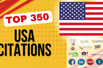 create 350 usa local directory submission and citations