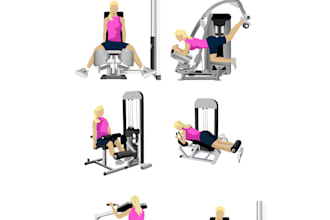 draw illustrations of fitness, yoga or bodybuilding