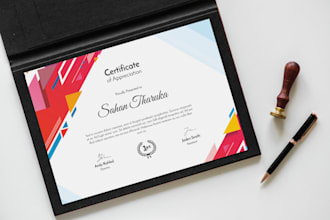 design a professional custom certificate or diploma
