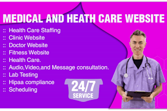 develop telehealth and healthcare website for hospitals, clinics, and dentists