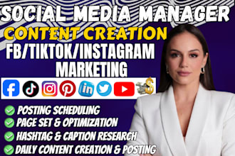be your facebook, instagram social media marketing manager, content creator ads