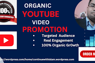 do organic youtube  video promotion in 24 hours