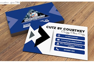 design cartoon barber logo business card for shop or business