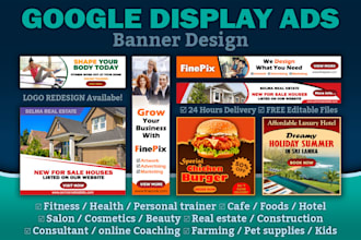 design 3 classy google banner ads, ad network banners